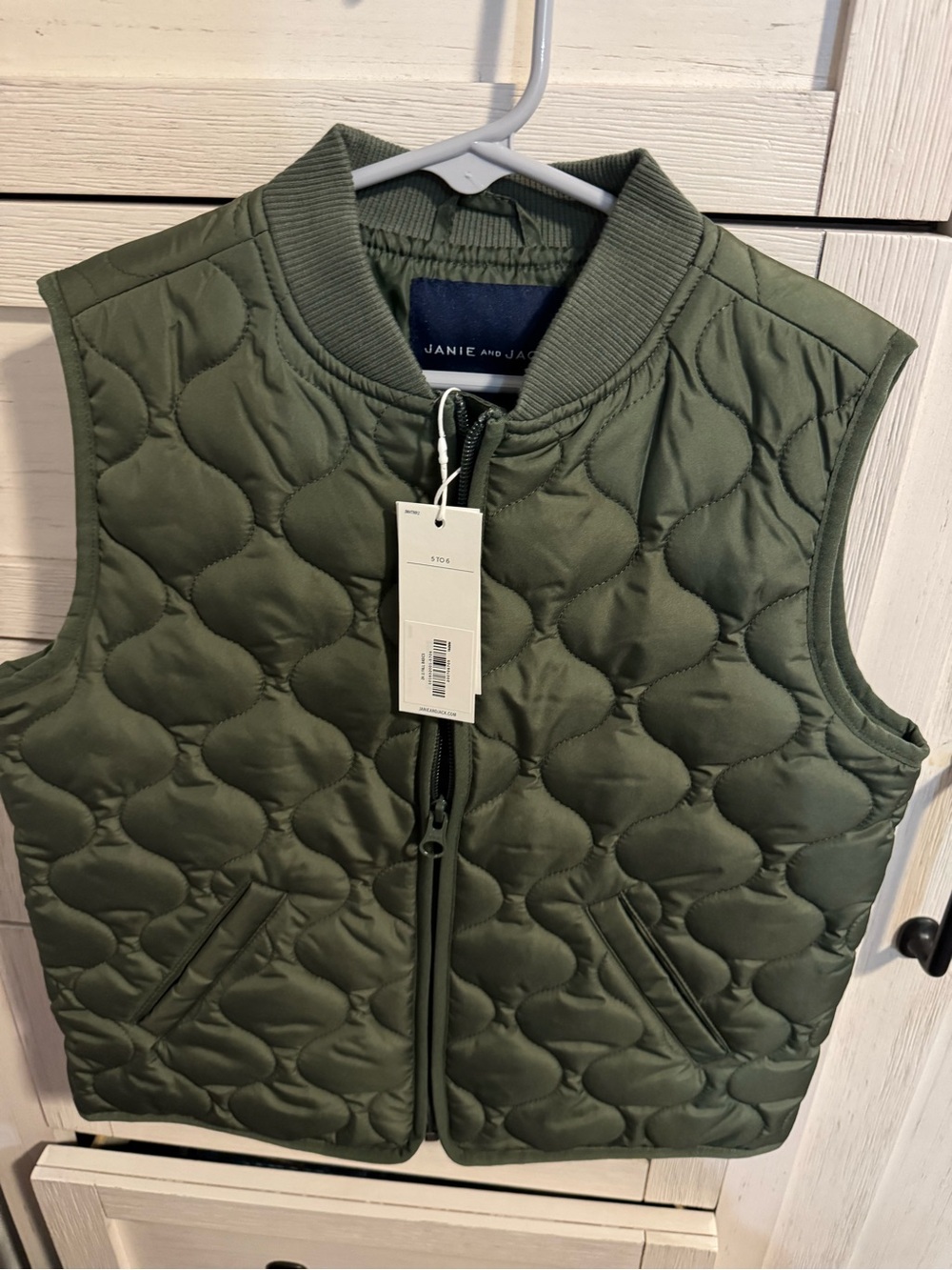 Janie and Jack Olive Quilted Vest Size 5/6